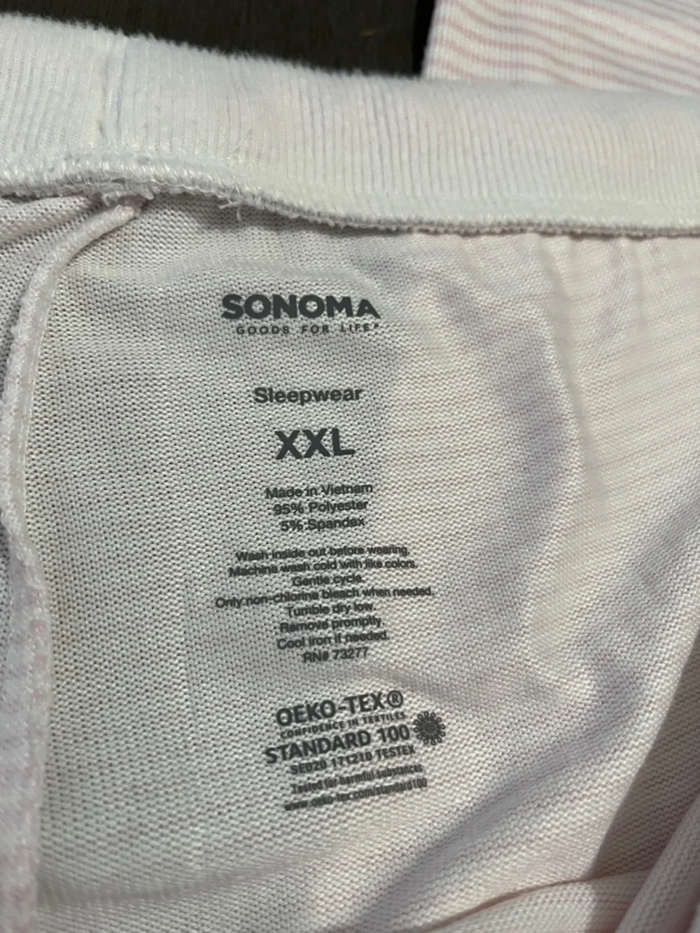 Sonoma Pink & White Striped Lounge Pants sleep pajama bottoms XXL women pull on